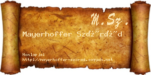 Mayerhoffer Szórád névjegykártya